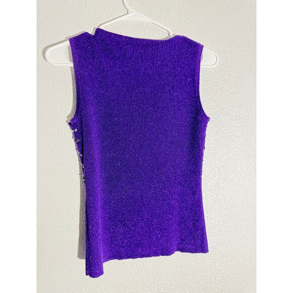 Investments Purple Sequin Knit Tank Top – Size Small - Picture 5 of 7